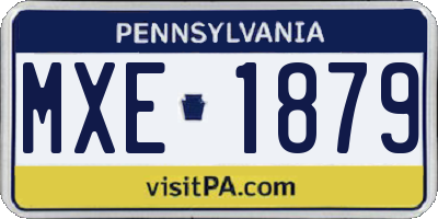 PA license plate MXE1879