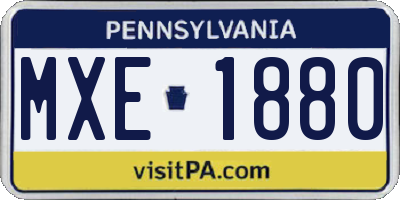 PA license plate MXE1880