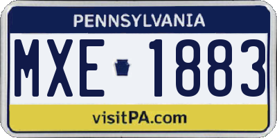 PA license plate MXE1883