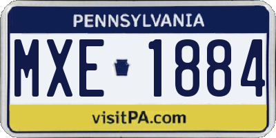 PA license plate MXE1884