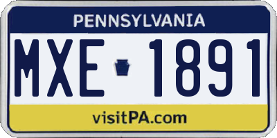 PA license plate MXE1891