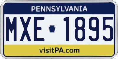 PA license plate MXE1895
