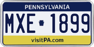 PA license plate MXE1899