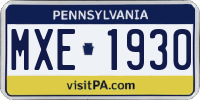 PA license plate MXE1930