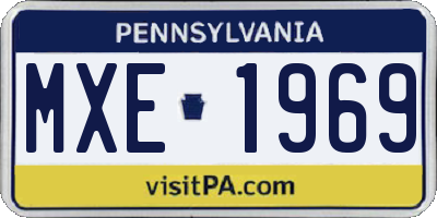 PA license plate MXE1969