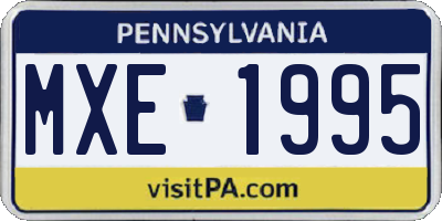 PA license plate MXE1995