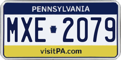 PA license plate MXE2079