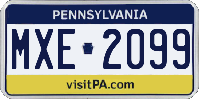 PA license plate MXE2099