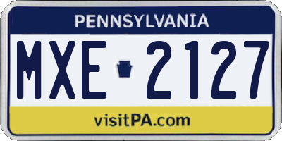 PA license plate MXE2127