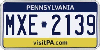 PA license plate MXE2139