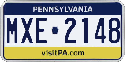 PA license plate MXE2148