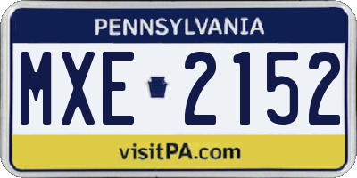 PA license plate MXE2152