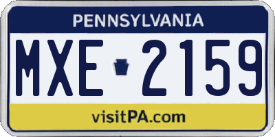 PA license plate MXE2159