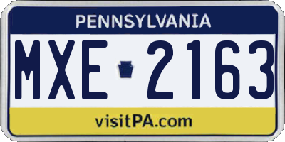 PA license plate MXE2163