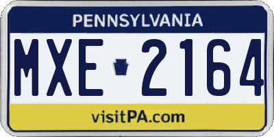 PA license plate MXE2164