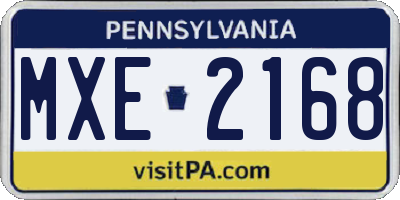 PA license plate MXE2168