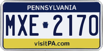 PA license plate MXE2170