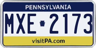 PA license plate MXE2173