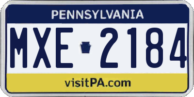 PA license plate MXE2184