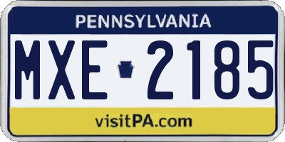 PA license plate MXE2185