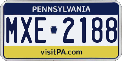 PA license plate MXE2188