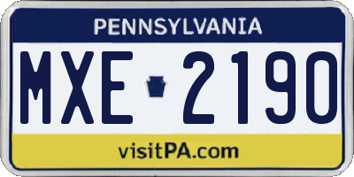 PA license plate MXE2190