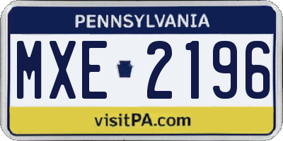 PA license plate MXE2196