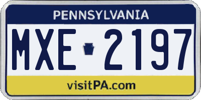 PA license plate MXE2197