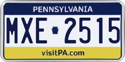 PA license plate MXE2515