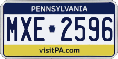 PA license plate MXE2596