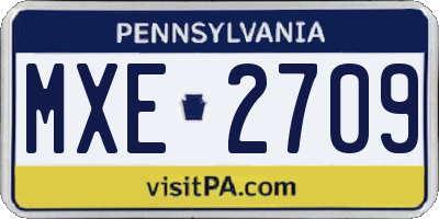 PA license plate MXE2709