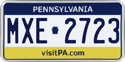 PA license plate MXE2723