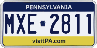 PA license plate MXE2811