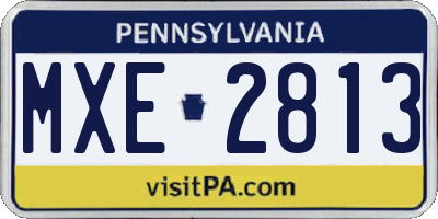 PA license plate MXE2813
