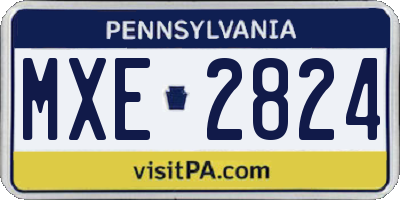 PA license plate MXE2824
