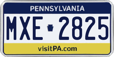 PA license plate MXE2825