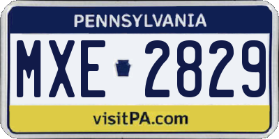 PA license plate MXE2829