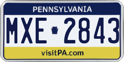 PA license plate MXE2843