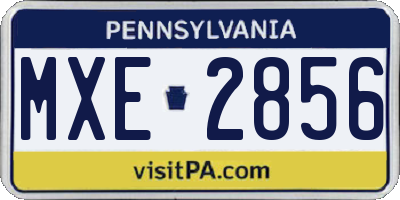 PA license plate MXE2856
