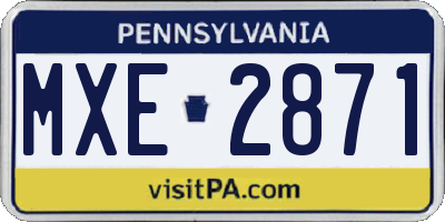 PA license plate MXE2871