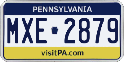 PA license plate MXE2879