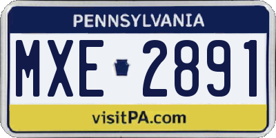 PA license plate MXE2891