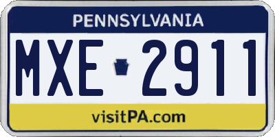 PA license plate MXE2911