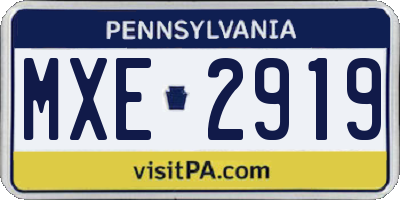 PA license plate MXE2919