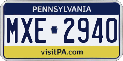 PA license plate MXE2940