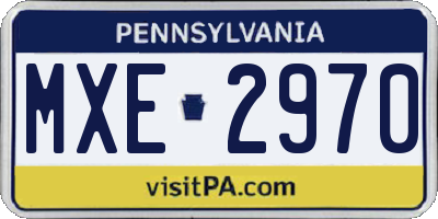 PA license plate MXE2970