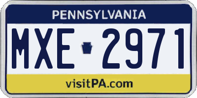 PA license plate MXE2971