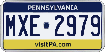 PA license plate MXE2979