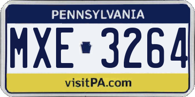 PA license plate MXE3264