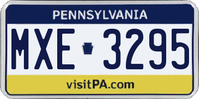 PA license plate MXE3295